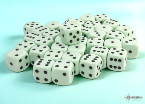CHX25865 - Opaque Pastel 12mm D6 Dice Block - Green/Black