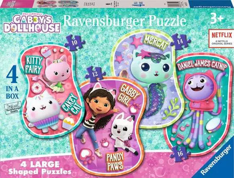 Children’s Puzzle Gabby's Dollhouse 4 Large Shaped Puzzles - 10 + 12 + 14 + 16 Pieces