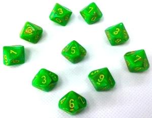 CHX27315 Vortex Slime with Yellow d10 Set - Leisure Games