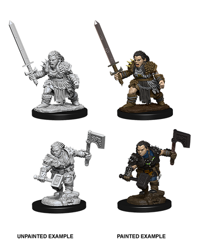 WZK73694: Female Dwarf Barbarian: Pathfinder Deep Cuts Unpainted Miniatures