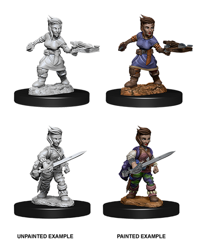 WZK73695: Female Halfling Rogue: Pathfinder Deep Cuts Unpainted Miniatures