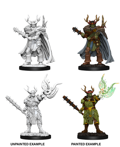 WZK73853: Male Half-Orc Druid: Pathfinder Deep Cuts Unpainted Miniatures (W10)