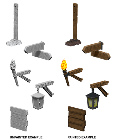 WZK73869: Signs & lights: WizKids Deep Cuts Unpainted Miniatures (W10)