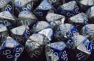 CHX26423 Gemini Blue-Steel with white Polyhedral 7-Die Set - Leisure Games