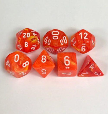 CHX27423 Vortex Solar with White Polyhedral 7-Die Set - Leisure Games
