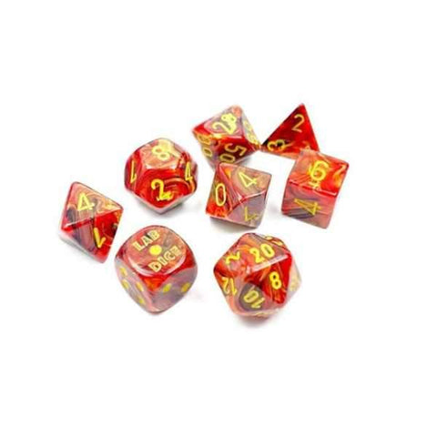 CHX30050 Poly 7 Set: Vortex Polyhedral Underworld/yellow 7-Die Set Lab Dice
