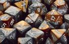 CHX26424 Gemini Copper-Steel with white Polyhedral 7-Die Set* - Leisure Games