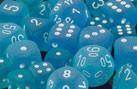 CHX27416 Frosted Caribbean Blue with White Polyhedral 7-Die Set* - Leisure Games