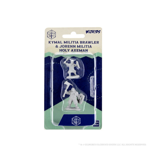 WZK90467: Kymal Militia Brawler & Jorenn Militia Holy Axeman: Critical Role Unpainted Miniature (W2)