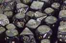 CHX27498 Lustrous Black with Gold 7-Die Set - Leisure Games