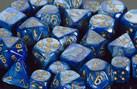 CHX27896 Lustrous Blue with Gold 12mm d6 Dice Block(36 d6)* - Leisure Games