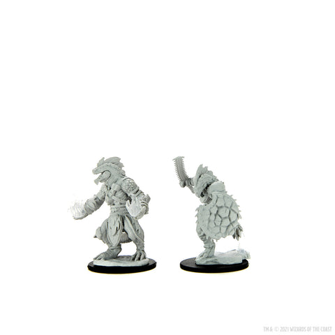 WZK90308: Lizardfolk Barbarian & Lizardfolk Cleric: D&D Nolzur's Marvelous Unpainted Miniatures (W15)