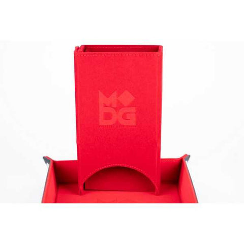 Fold Up Velvet Dice Tower: Red