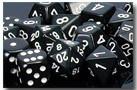 CHX25408 Opaque Black with White Polyhedral 7-Die Set - Leisure Games