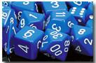 CHX25406 Opaque Blue with White Polyhedral 7-Die Set* - Leisure Games