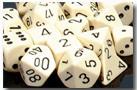CHX25400 Opaque Ivory with Black Polyhedral 7-Die Set* - Leisure Games