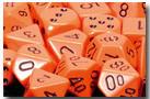 CHX25403 Opaque Orange with Black Polyhedral 7-Die Set* - Leisure Games