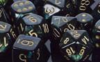 CHX27415 Scarab Jade with Gold Polyhedral 7-Die Set - Leisure Games