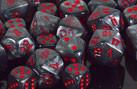 CHX27678 Velvet Black with Red 16mm d6 Dice Block(12 d6)* - Leisure Games