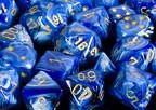 CHX27436 Vortex Blue with Gold Polyhedral 7-Die Set - Leisure Games