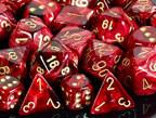 CHX27434 Vortex Burgundy with Gold Polyhedral 7-Die Set* - Leisure Games