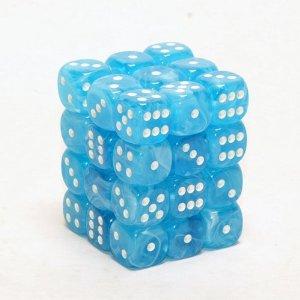 CHX27846 Cirrus Light Blue with White 36 x 12mm D6 Set - Leisure Games