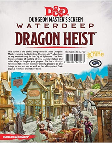 D&D DM Screen - Waterdeep Dragon Heist - Leisure Games