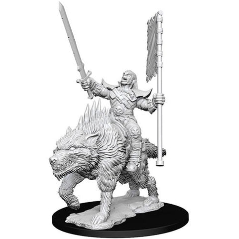 WZK73547: Orc on Dire Wolf: Pathfinder Battles Deep Cuts Unpainted Miniatures (W7)