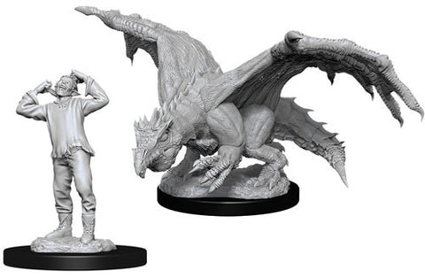 WZK90029: Green Dragon Wyrmling & Afflicted Elf: D&D Nolzur's Marvelous Unpainted Miniatures (W11)