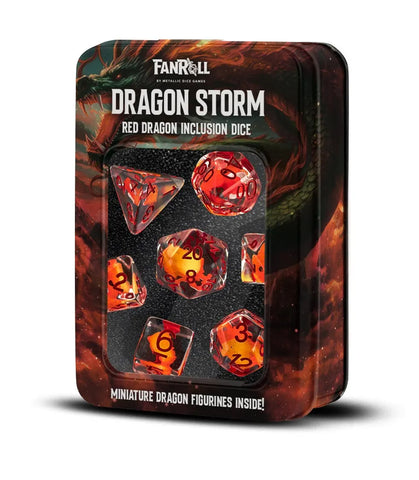 Inclusion Resin Dice Set- Red Dragon: Dragon Storm: FanRoll