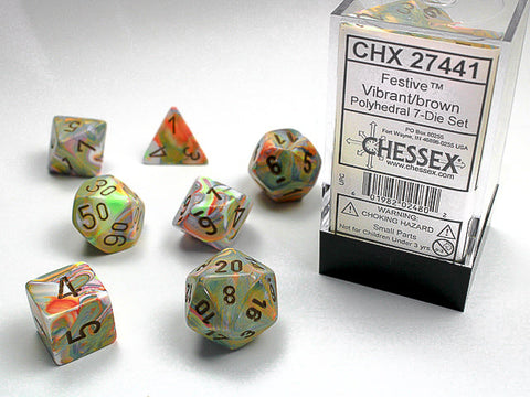 CHX27441 Festive Vibrant/Brown Polyhedral 7-Die set