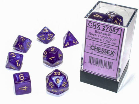 CHX27587 Borealis Luminary Royal Purple/Gold Polyhedral 7-Die set