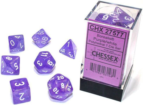 CHX27577 Borealis Luminary Purple/White Polyhedral 7-Die set