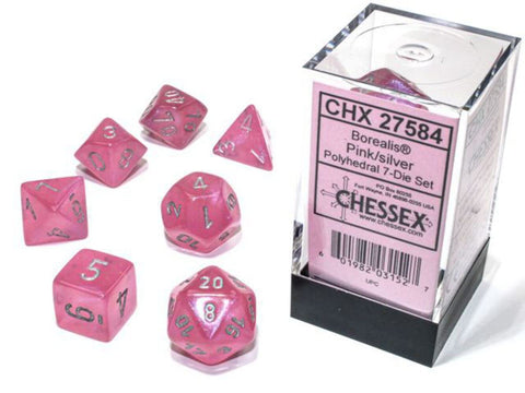CHX27584 Borealis Luminary Pink/Silver Polyhedral 7-Die set