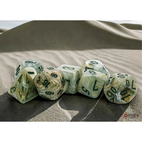 CHX22409 Marble Mega-Hedral - Green/Dark Green 7-Die Set