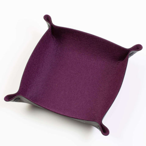Folding Dice Tray: Aubergine Felt
