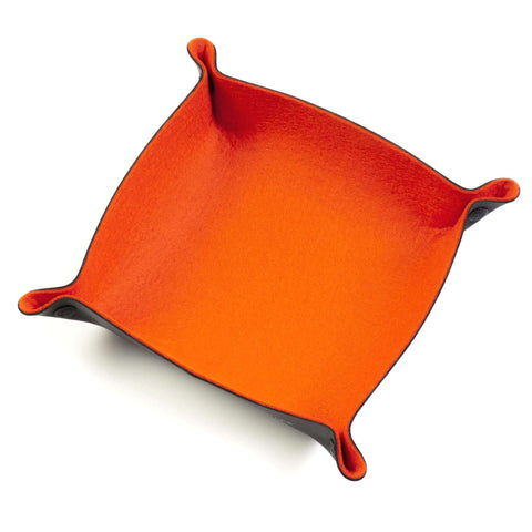 Folding Dice Tray: Burnt Orange Felt