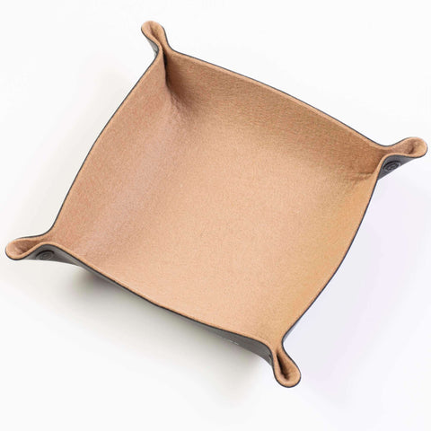Folding Dice Tray: Camel Felt