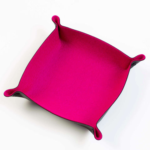 Folding Dice Tray: Hot Pink Felt