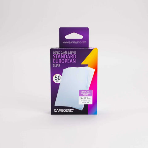 Gamegenic Board Game Sleeves PURPLE Standard European Clear (100 ct.) (expected in stock on 27th May)