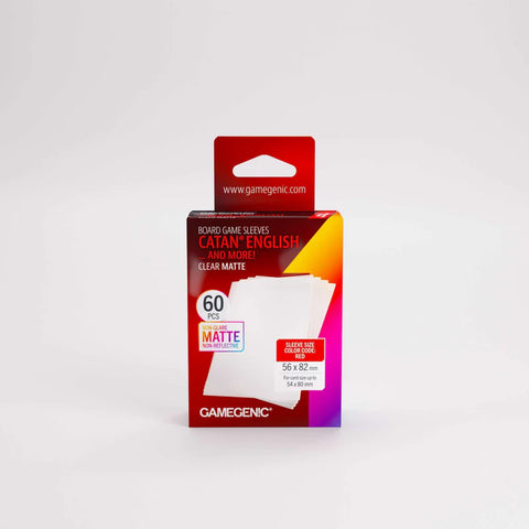 Gamegenic Board Game Sleeves RED CATAN English Clear Matte (100 ct.) (expected in stock on 27th May)