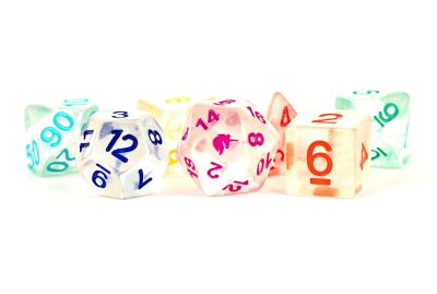 Unicorn Resin Poly Dice Set: Rainbow Ice