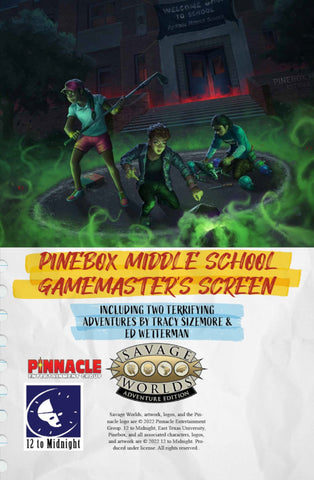 Savage Worlds Pinebox Middle School GM Screen with Adventure