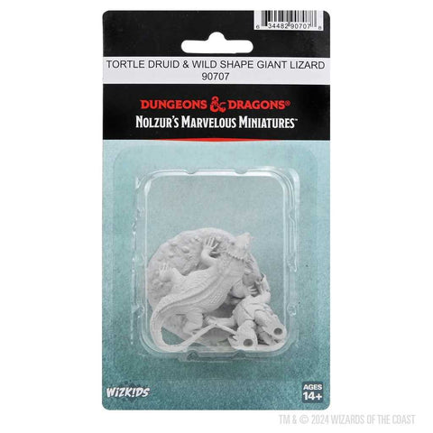 WZK90707 Tortle Druid & Wild Shape Giant Lizard - D&D Nolzur's Marvelous Miniatures (W24) (expected in stock on 7th July)