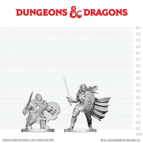 WZK90887 Dwarf Fighter & Orc Paladin: D&D Nolzur's Marvelous Miniatures (W29)