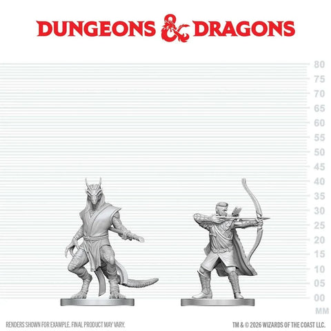 WZK90888 Elf Ranger & Dragonborn Monk: D&D Nolzur's Marvelous Miniatures (W29)