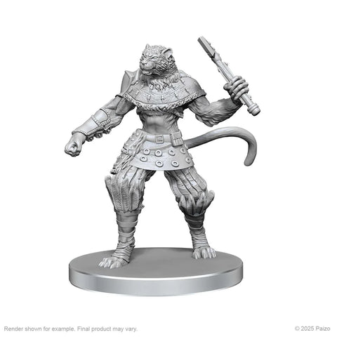 WZK97582 Elf Hunter & Catfolk Bandit: Pathfinder Deep Cuts Unpainted Miniatures (W26) (expected in stock on 23rd June)