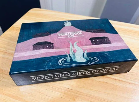 Brindlewood Bay RPG Suspect Cards & Needlepoint Dice (expected in stock on 1 September)