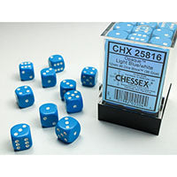 CHX25816 Opaque Light Blue with White 12mm d6 Block (36 d6)