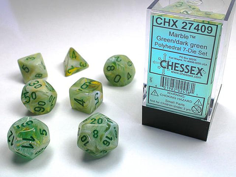 CHX27409 Marble Green/Dark Green Polyhedral 7-Die set